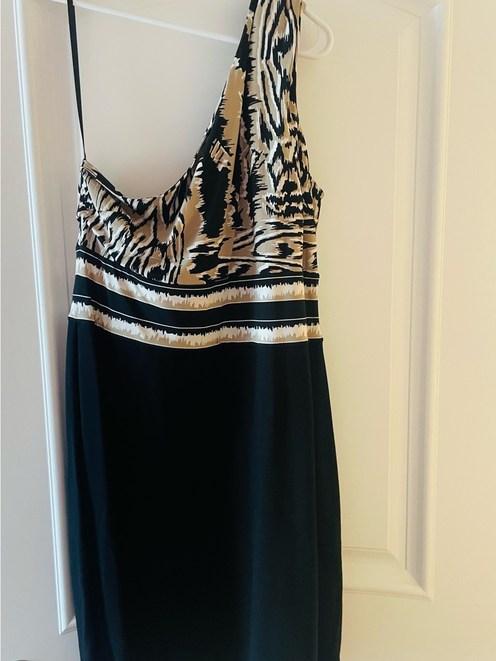 BCBG MaxAzria One-shoulder Women’s Black & Tan Dress